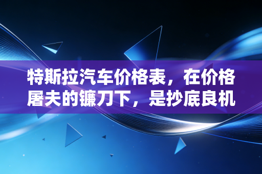 特斯拉汽车价格表,在价格屠夫的镰刀下,是抄底良机还是韭菜时刻?