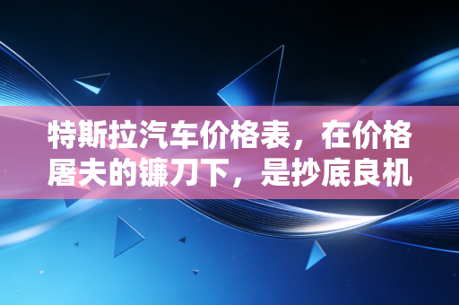 特斯拉汽车价格表,在价格屠夫的镰刀下,是抄底良机还是韭菜时刻?