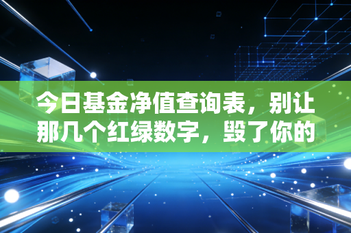 今日基金净值查询表，别让那几个红绿数字，毁了你的晚餐与睡眠