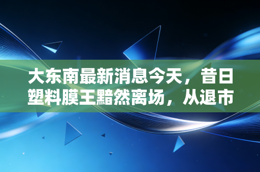 大东南最新消息今天,昔日塑料膜王黯然离场,从退市悲剧看散户投资的生存法则