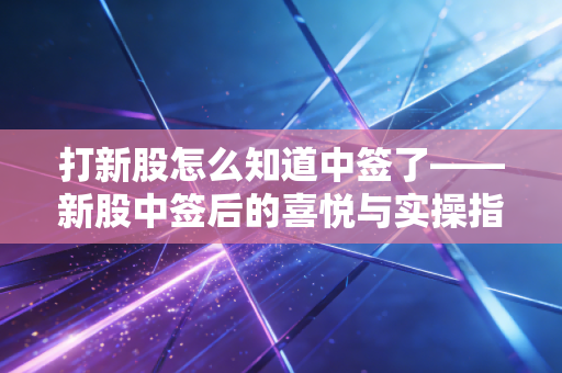 打新股怎么知道中签了——新股中签后的喜悦与实操指南