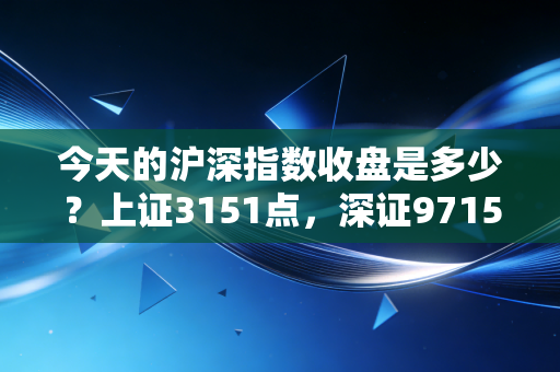 今天的沪深指数收盘是多少？上证3151点，深证9715点，在红绿跳动中，我们该如何安放焦虑？