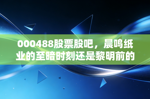 000488股票股吧，晨鸣纸业的至暗时刻还是黎明前的微光？一位老股民的心里话