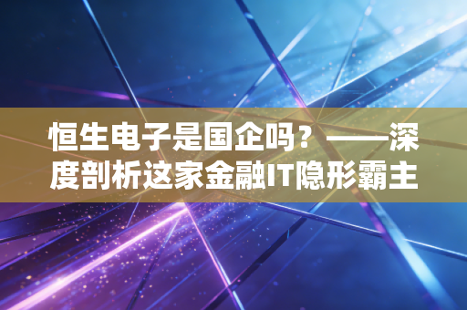 恒生电子是国企吗？——深度剖析这家金融IT隐形霸主的真实底色与投资逻辑