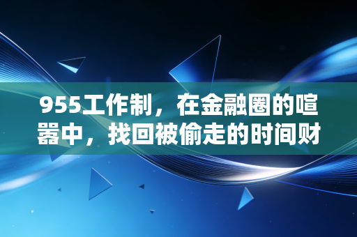 955工作制,在金融圈的喧嚣中,找回被偷走的时间财富