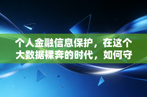 个人金融信息保护，在这个大数据裸奔的时代，如何守住我们的数字身家？