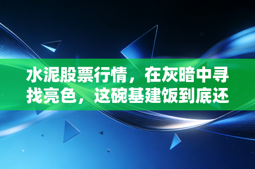 水泥股票行情,在灰暗中寻找亮色,这碗基建饭到底还香不香?
