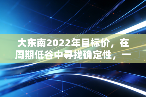 大东南2022年目标价，在周期低谷中寻找确定性，一场关于估值与信仰的博弈
