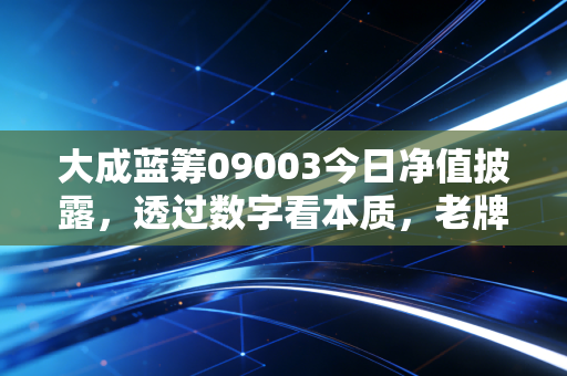 大成蓝筹09003今日净值披露,透过数字看本质,老牌蓝筹基还能打吗?