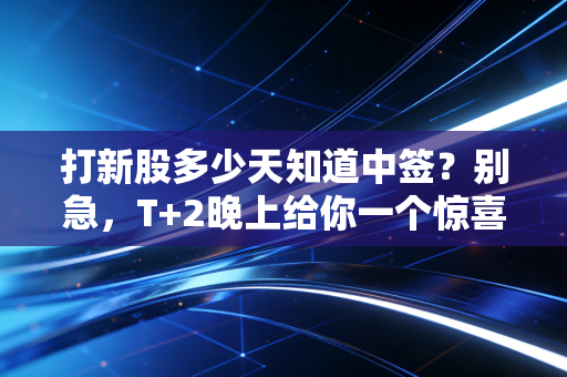 打新股多少天知道中签？别急，T+2晚上给你一个惊喜（或惊吓）
