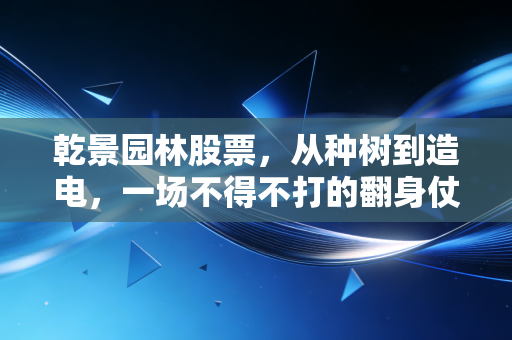 乾景园林股票,从种树到造电,一场不得不打的翻身仗