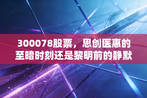 300078股票，思创医惠的至暗时刻还是黎明前的静默？—— 深度解析智慧医疗的坎坷之路
