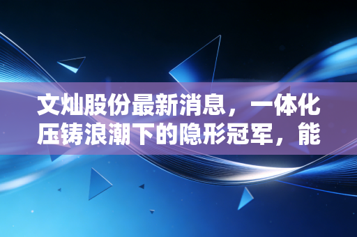 文灿股份最新消息，一体化压铸浪潮下的隐形冠军，能否撑起千亿市值梦想？