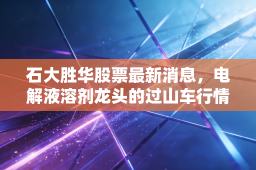 石大胜华股票最新消息，电解液溶剂龙头的过山车行情，是抄底良机还是价值陷阱？