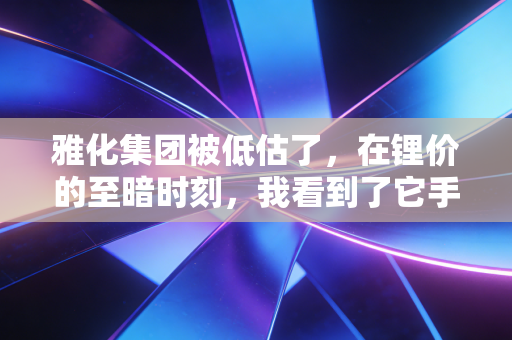 雅化集团被低估了，在锂价的至暗时刻，我看到了它手里那张安全底牌