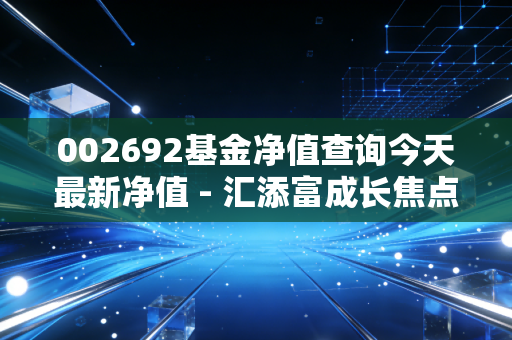 002692基金净值查询今天最新净值 - 汇添富成长焦点混合深度复盘，在波动中寻找成长的确定性