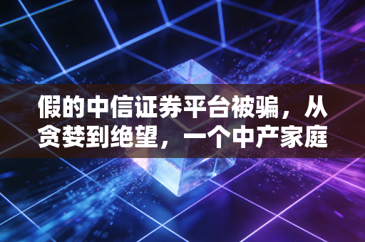 假的中信证券平台被骗,从贪婪到绝望,一个中产家庭的资产清零实录