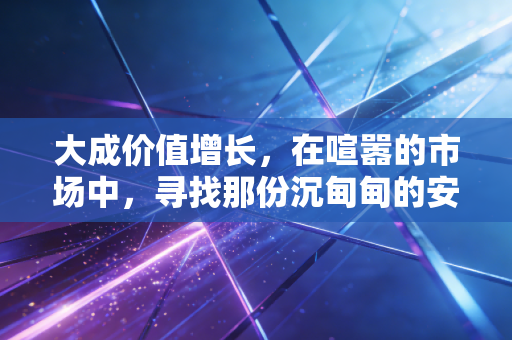 大成价值增长，在喧嚣的市场中，寻找那份沉甸甸的安全感