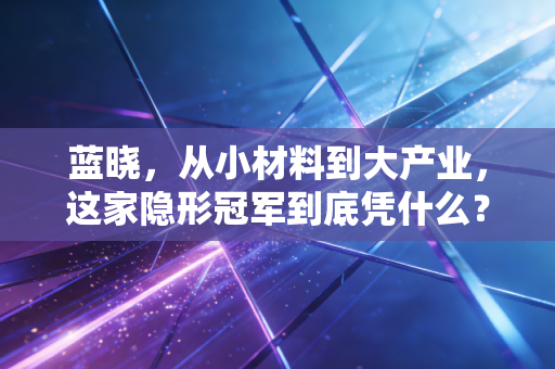 蓝晓,从小材料到大产业,这家隐形冠军到底凭什么?
