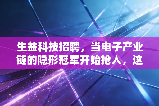 生益科技招聘，当电子产业链的隐形冠军开始抢人，这释放了什么信号？
