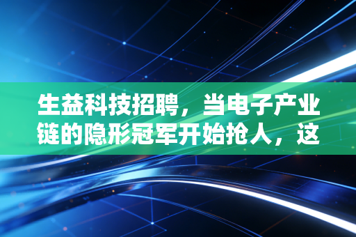 生益科技招聘，当电子产业链的隐形冠军开始抢人，这释放了什么信号？