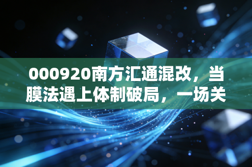 000920南方汇通混改，当膜法遇上体制破局，一场关乎国计民生与资本盛宴的深度复盘