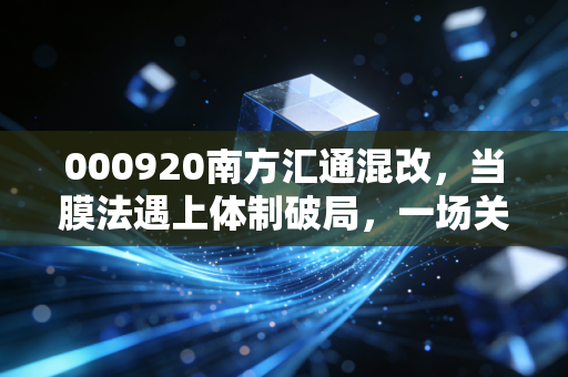 000920南方汇通混改，当膜法遇上体制破局，一场关乎国计民生与资本盛宴的深度复盘