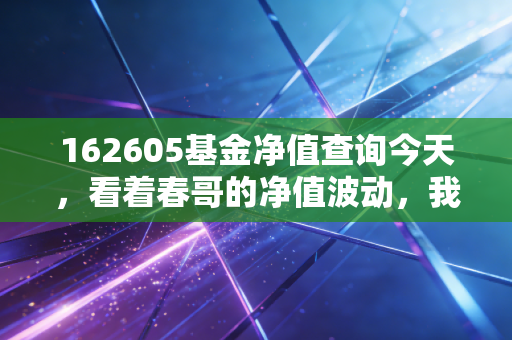 162605基金净值查询今天，看着春哥的净值波动，我们该如何安放那颗焦虑的心？