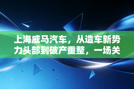上海威马汽车，从造车新势力头部到破产重整，一场关于资本与信任的残酷大戏