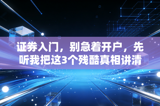 证券入门,别急着开户,先听我把这3个残酷真相讲清楚