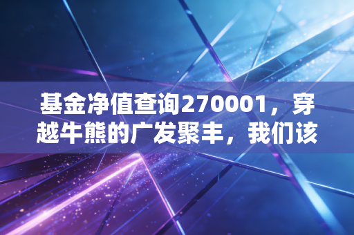 基金净值查询270001,穿越牛熊的广发聚丰,我们该如何与老牌基金共处?