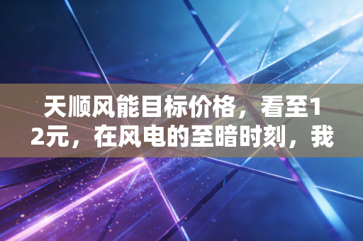天顺风能目标价格，看至12元，在风电的至暗时刻，我们是否敢于做那个逆行者？