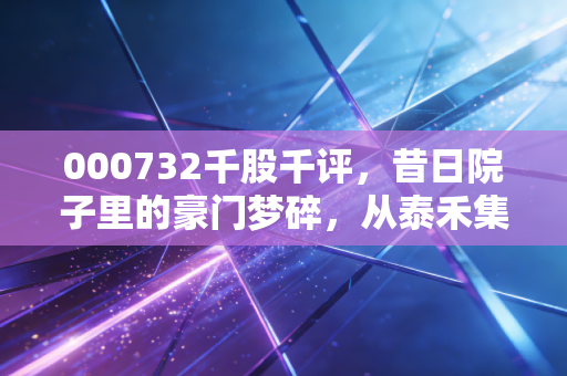 000732千股千评,昔日院子里的豪门梦碎,从泰禾集团的退市启示录看散户投资的残酷真相