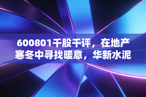 600801千股千评,在地产寒冬中寻找暖意,华新水泥的破局与坚守