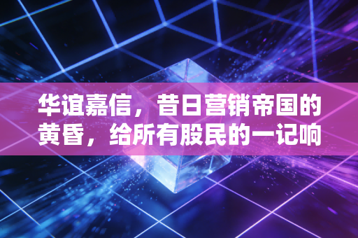 华谊嘉信，昔日营销帝国的黄昏，给所有股民的一记响亮耳光