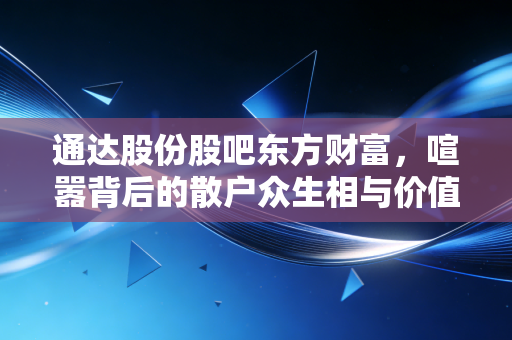 通达股份股吧东方财富，喧嚣背后的散户众生相与价值投资的冷思考
