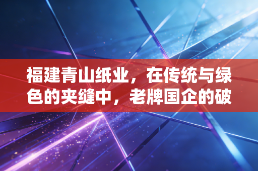 福建青山纸业,在传统与绿色的夹缝中,老牌国企的破茧之路