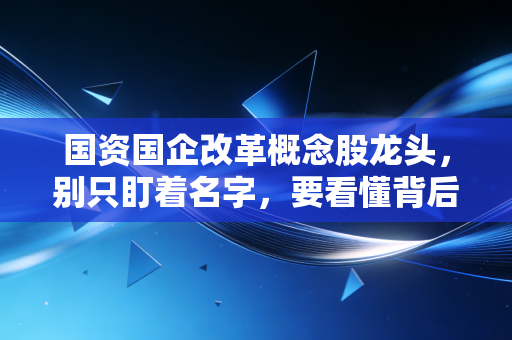 国资国企改革概念股龙头，别只盯着名字，要看懂背后的重估逻辑