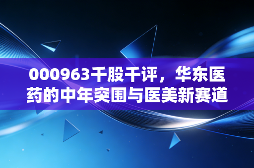 000963千股千评,华东医药的中年突围与医美新赛道,是陷阱还是馅饼?