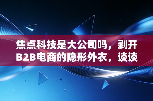 焦点科技是大公司吗,剥开B2B电商的隐形外衣,谈谈体量之外的生存之道