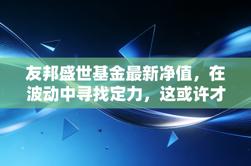 友邦盛世基金最新净值,在波动中寻找定力,这或许才是成年人该有的投资智慧