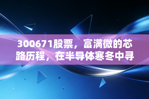 300671股票,富满微的芯路历程,在半导体寒冬中寻找那一抹暖阳