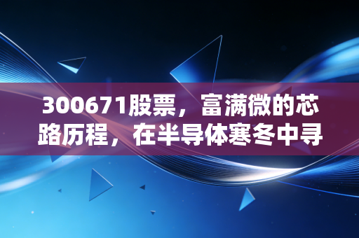 300671股票,富满微的芯路历程,在半导体寒冬中寻找那一抹暖阳