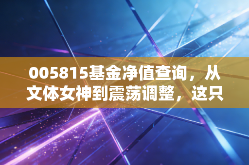 005815基金净值查询,从文体女神到震荡调整,这只基还值得守候吗?