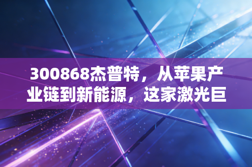 300868杰普特,从苹果产业链到新能源,这家激光巨头的硬核突围战