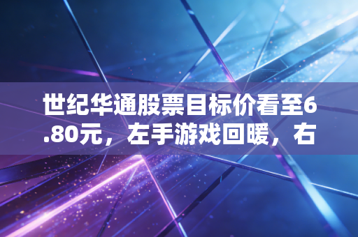 世纪华通股票目标价看至6.80元,左手游戏回暖,右手AI算力,这只低估龙头值得你耐心潜伏