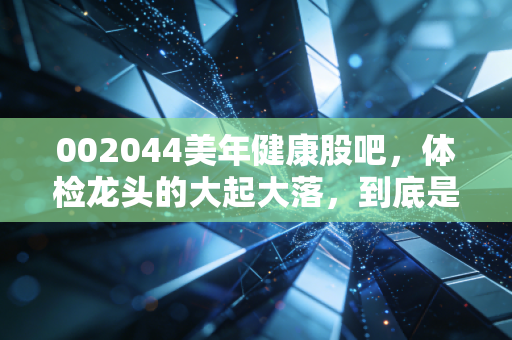002044美年健康股吧,体检龙头的大起大落,到底是黄金坑还是价值陷阱?