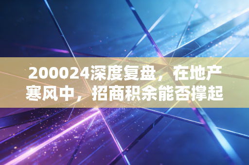 200024深度复盘,在地产寒风中,招商积余能否撑起资产管理的半壁江山?