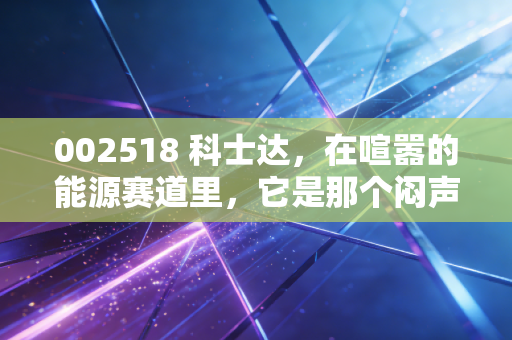 002518 科士达,在喧嚣的能源赛道里,它是那个闷声赚大钱的隐形冠军吗?