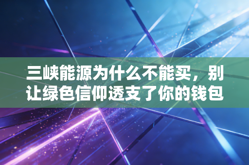 三峡能源为什么不能买,别让绿色信仰透支了你的钱包